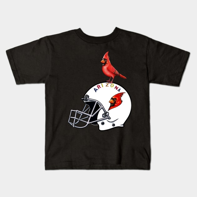 Red Cardinal bird Arizona cardinals Kids T-Shirt by Artardishop